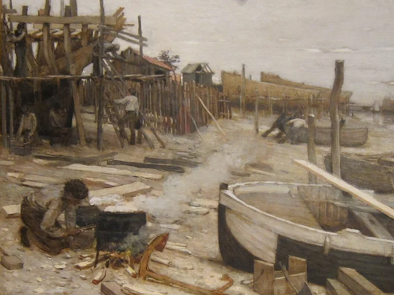 1841-Jean Charles Cazin - Piccolo cantiere navale